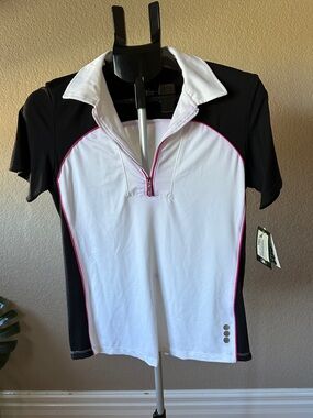 Jofit Black and White Women's Golf Polo
